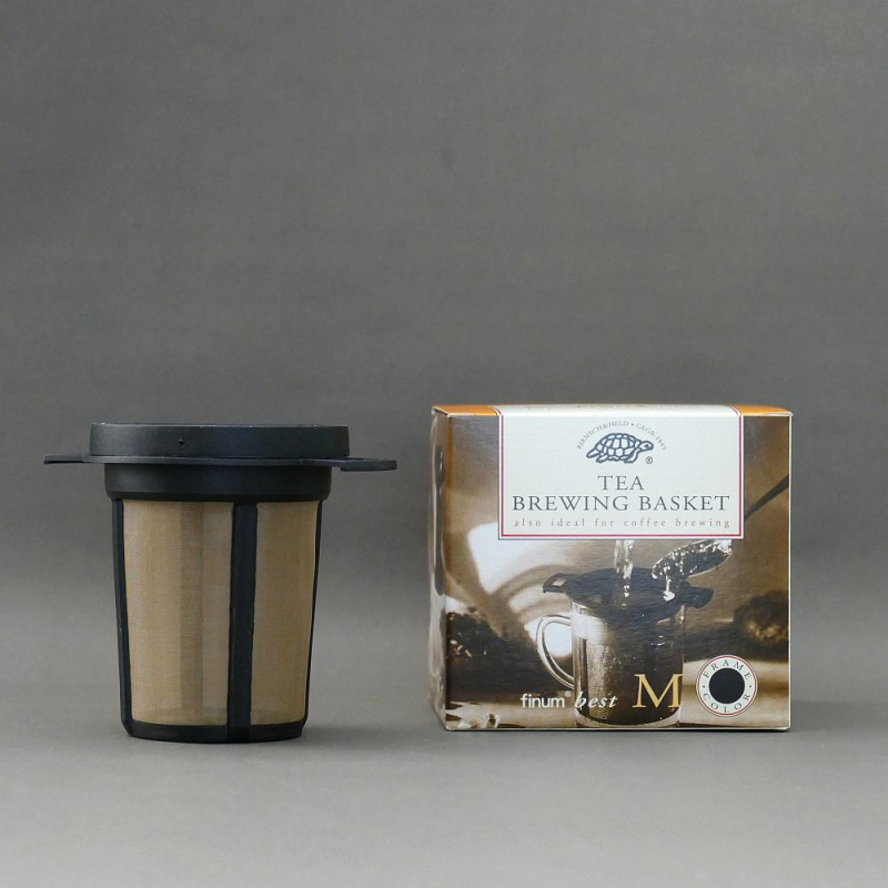 Moyen filtre à thé noir avec coupelle/couvercle (2 anses) 