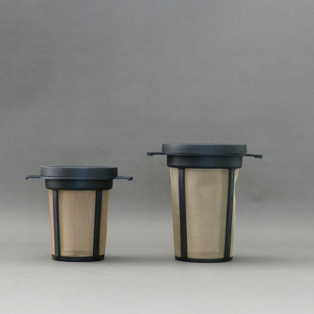 Moyen filtre à thé noir avec coupelle/couvercle (2 anses) 