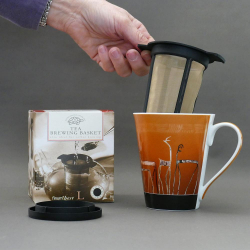 Large filtre à thé noir avec coupelle/couvercle (2 anses)  2