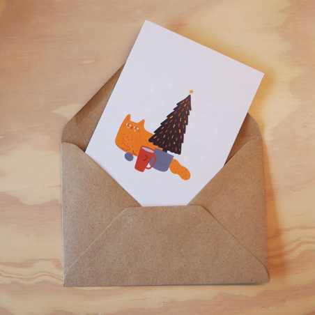 Carte & enveloppe: chat