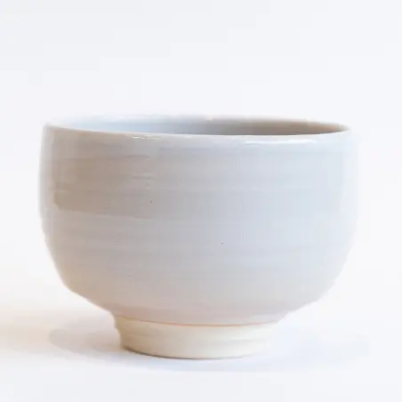 Bol à Matcha - Chawan japonais blanc lisse diamètre 10.5cm