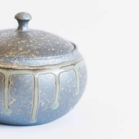 Kyusu -Théière Japonaise gris - dorée 2.5dl