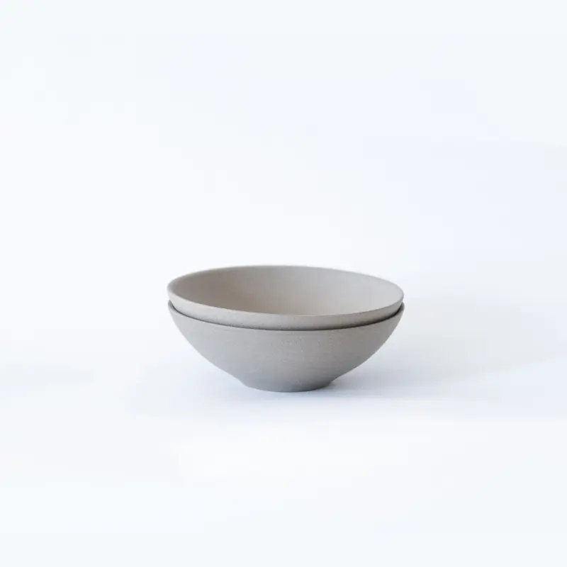 Jinsui: Set de 2 bols TOKI YONOMI  SHIROHAI GRIS 0.6dl